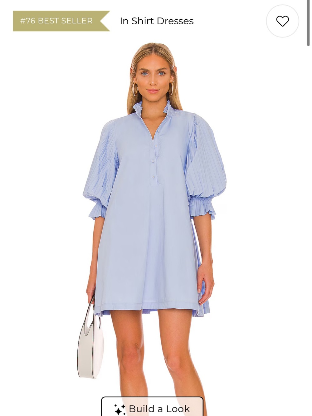 Focus Pleat Smock Mini Dress in Powder Blue
SOVERE